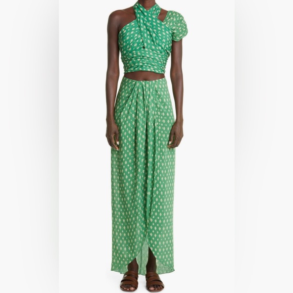 NWOT Joanna Ortiz Merecumbe Print Faux Wrap Maxi Skirt Size 4 $970 - Picture 3 of 13